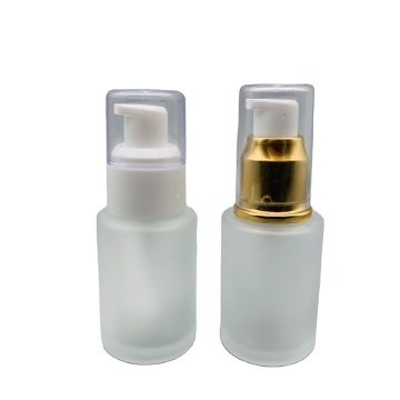 Free Sample Empty 30Ml Clear Frosted Glass Serum Bottle With Pump